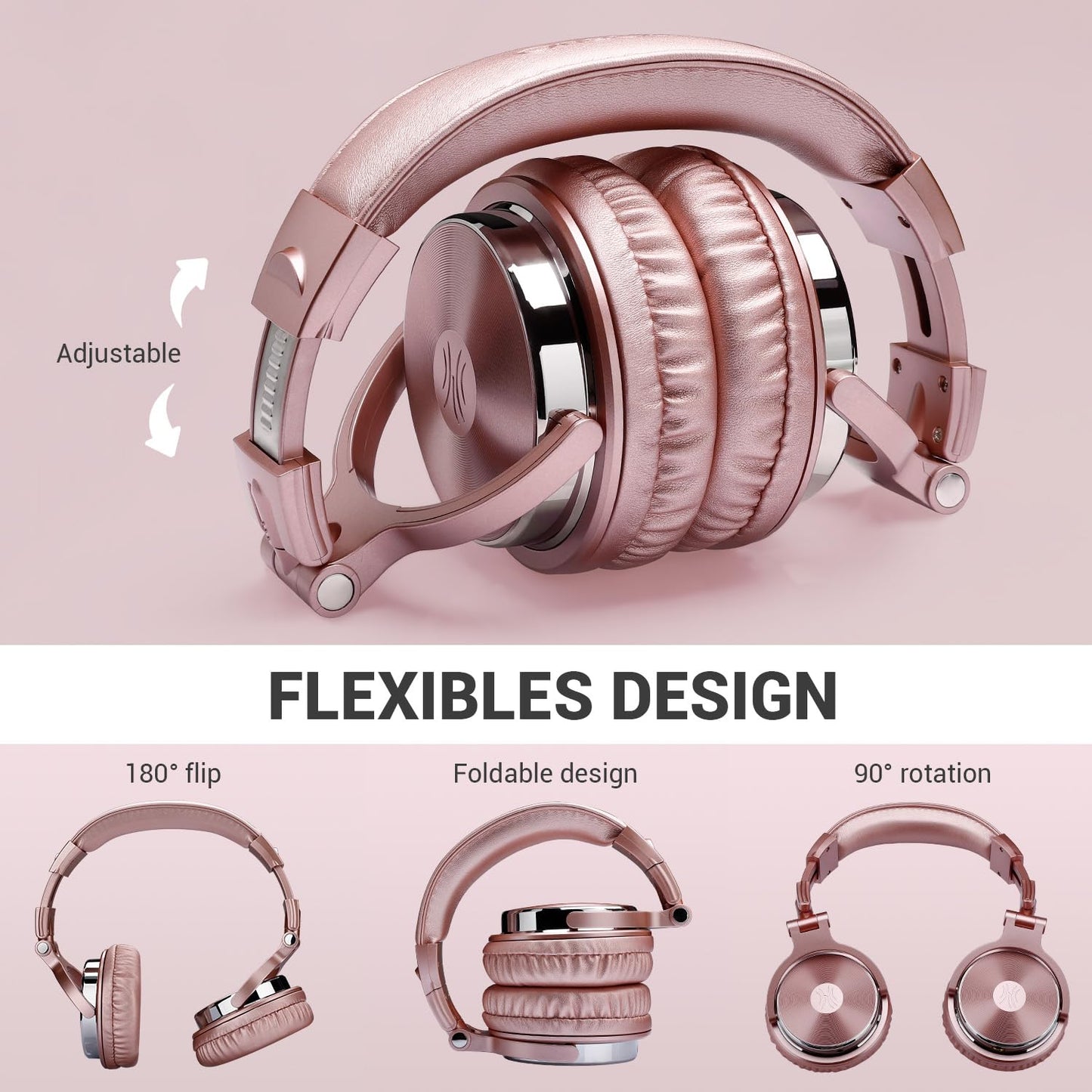 OneOdio Pro-10 Over-Ear Wired Headphones for School, Studio Monitor & Mixing, DJ Stereo Headsets, 50mm Neodymium Drivers, In-Line Mic, 3.5mm/6.35mm Jack for AMP, Computer, Recording, Phone, Piano, Guitar