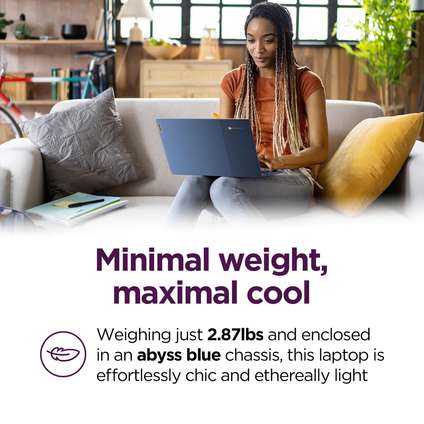 Lenovo Slim 3 Chromebook, 14″ FHD IPS Touchscreen Laptop, 8-Core MediaTek Kompanio 520 Processor, 4GB RAM, 224GB Storage (64GB eMMC+160GB Docking Station Set), WiFi 6, Chrome OS, Abyss Blue