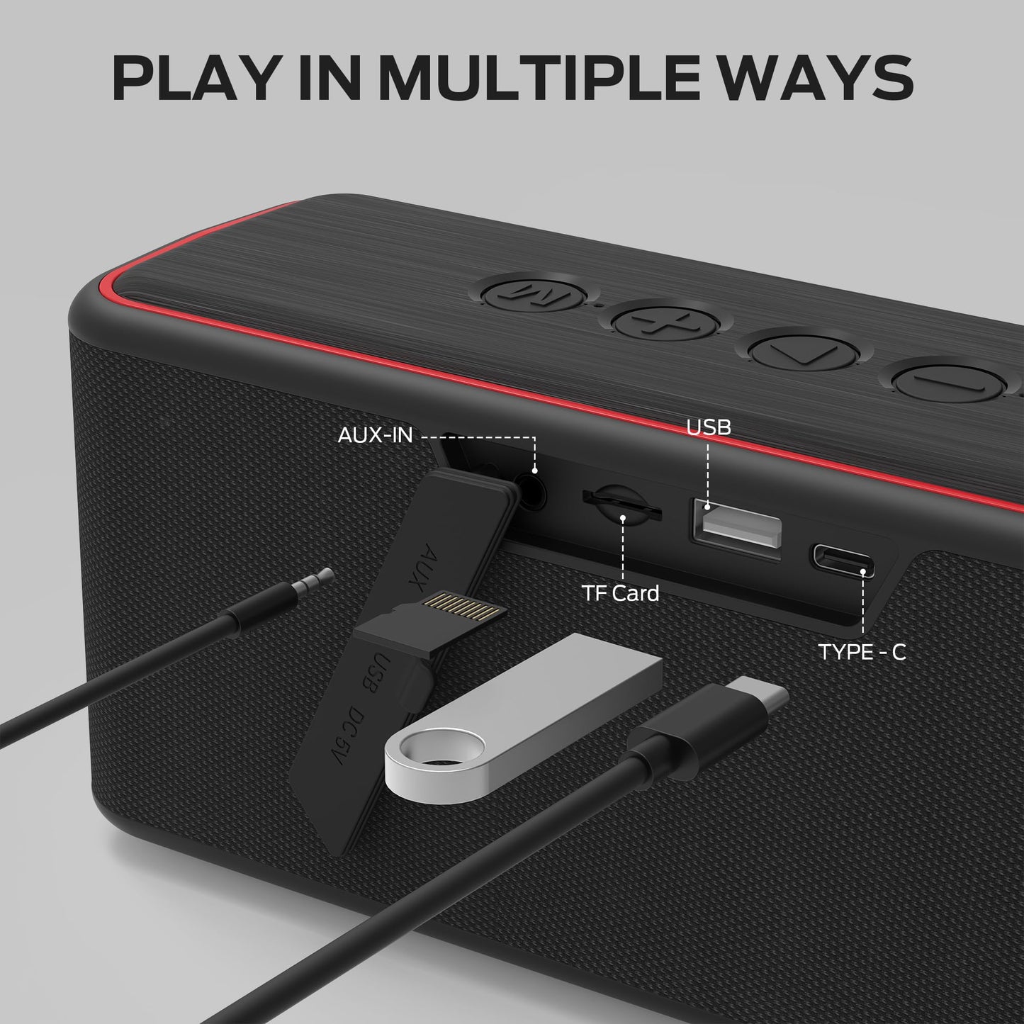 Monster Shock Plus Bluetooth Speaker, Portable Speaker with 40W Loud Stereo Sound, Bluetooth 6.0,TWS Pairing, 20H Playtime,Support AUX/TF Card, IPX6 Waterproof Wireless Speaker for Travel,Home,Outdoor