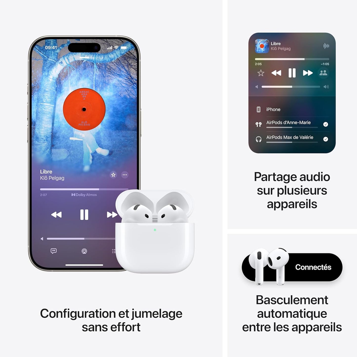 Apple AirPods 4 Wireless Earbuds, Bluetooth Headphones, with Active Noise Cancellation, Adaptive Audio, Transparency Mode, Personalized Spatial Audio, USB-C Charging Case, Wireless Charging, H2 Chip