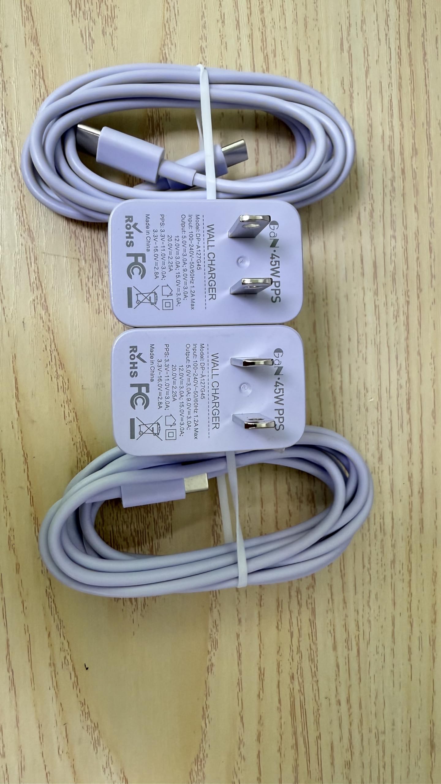45W Type-C Fast Charger, 2-Pack USB C Fast Charger Adapter & USB C to USB C Cable, 45W Super Fast Charger for Galaxy S24/S23/S22 Ultra/Plus/Note 20/S20/S21/Galaxy Tab S7/S8 (Black)