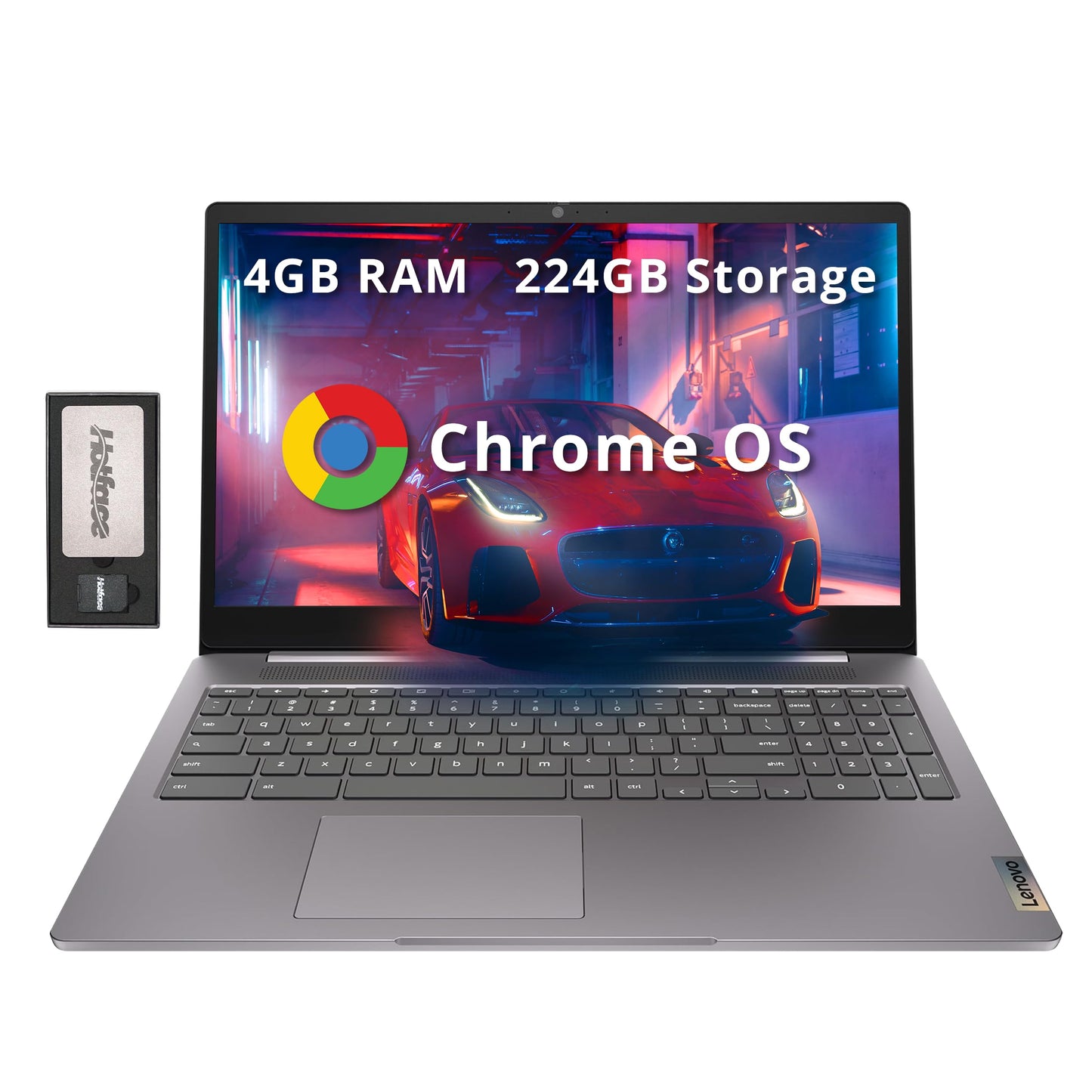 Lenovo Slim 3 Chromebook, 14″ FHD IPS Touchscreen Laptop, MediaTek Kompanio 520 Processor, 4GB RAM, 224GB Storage (64GB eMMC+160GB Docking Station Set), Webcam, Chrome OS, Abyss Blue