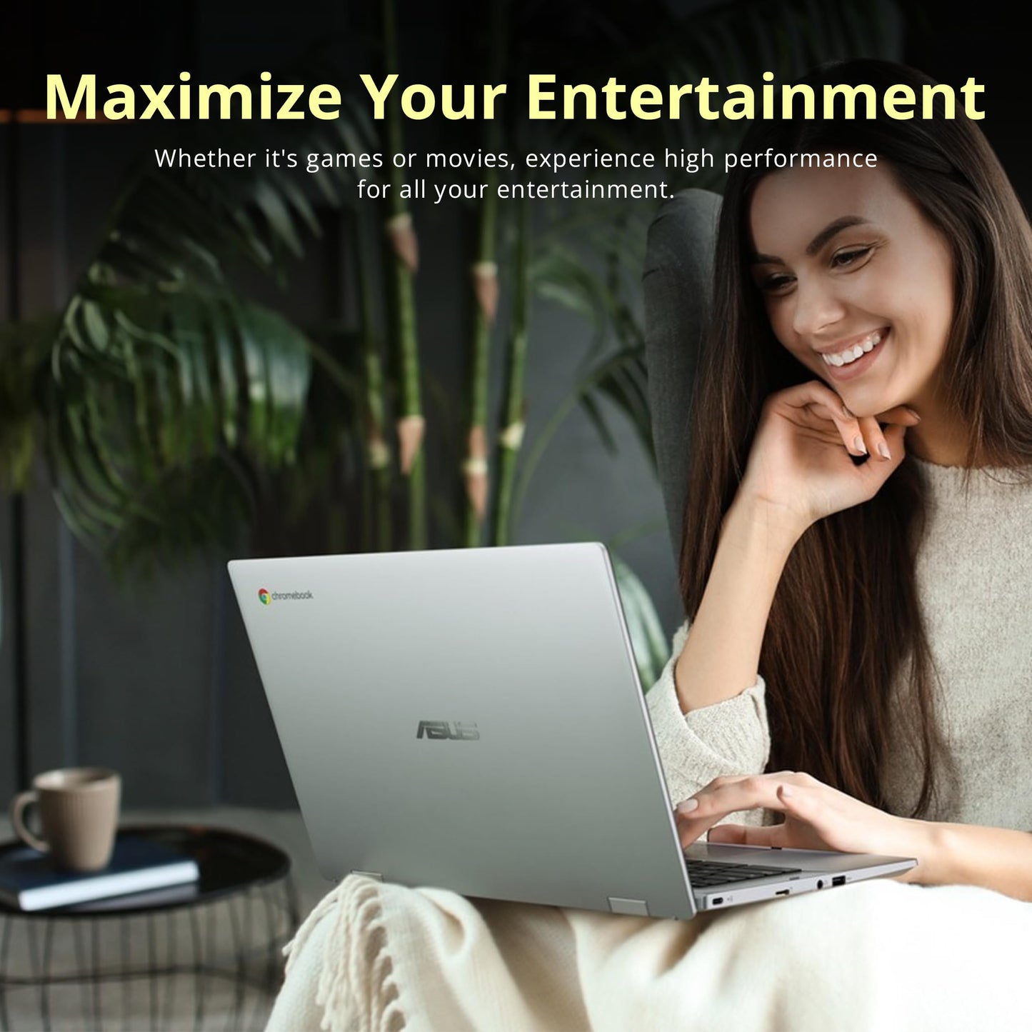 ASUS Chromebook CX1 Laptop, 15.6" Full HD NanoEdge Display, Intel Celeron N4500 Processor, 64GB eMMC Storage, 4GB RAM, Wi-Fi 6 ChromeOS, CX1500CKA-DH03-CB