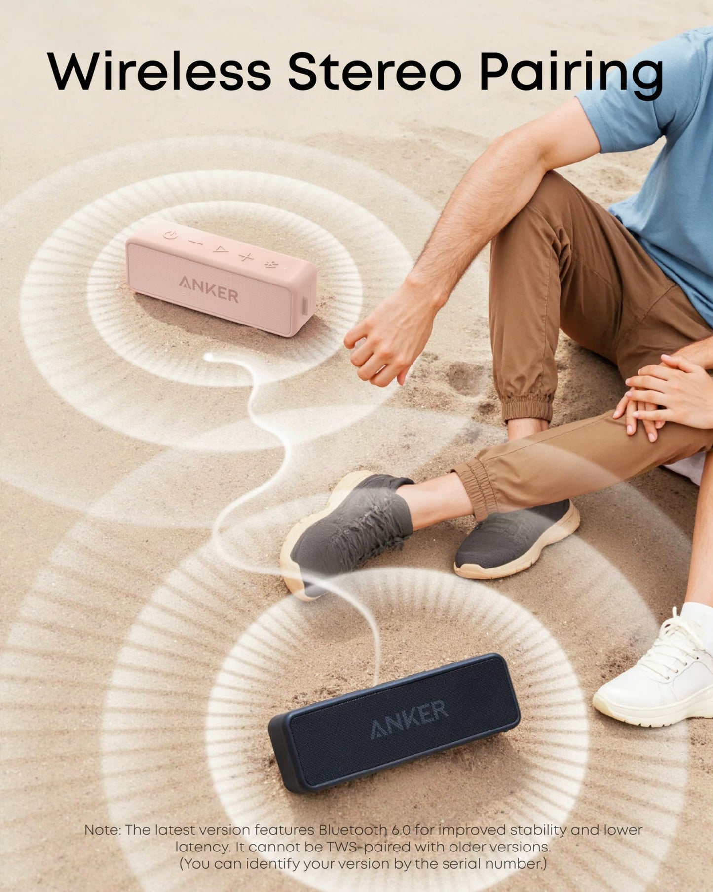 Anker Soundcore 2 Portable Bluetooth Speaker with 12W Stereo Sound, Bluetooth 5, Bassup, IPX7 Waterproof, 24-Hour Playtime, Wireless Stereo Pairing, Speaker for Home, Outdoors, Travel