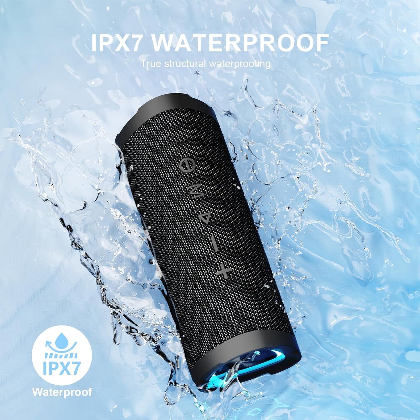 Bluetooth Speaker,Vanzon V40 Portable Wireless Bluetooth Speaker with IPX7 Waterproof, 24W HiFi Stereo Sound,24H Playtime, LED Lights and TWS Dual Pairing, Suitable for Home Outdoors Travel,Great Gift