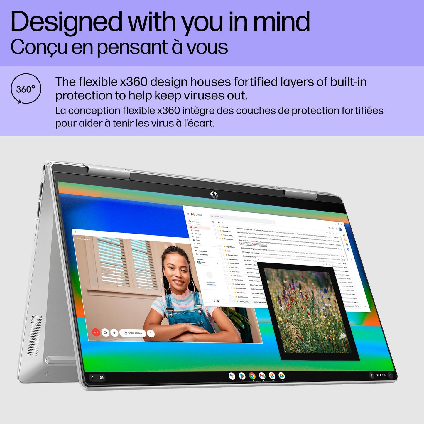 HP Chromebook 14 inch, Intel® Processor N100, 4GB RAM, 128GB UFS, HD(1366 x 768), Anti-Glare, HP True Vision 720p HD Camera w Privacy Shutter, Dual-Array mic, ChromeOS, Chalkboard Grey (14a-nf0036ca)