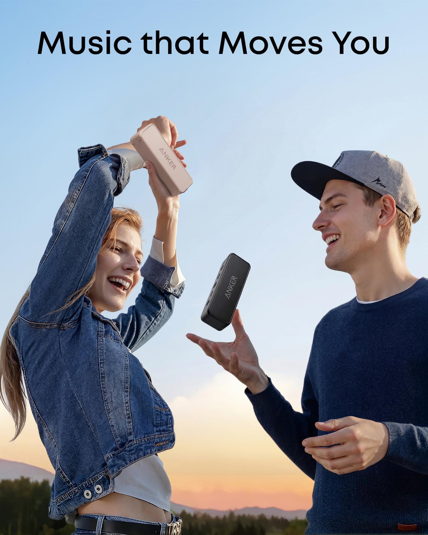 Anker Soundcore 2 Portable Bluetooth Speaker with 12W Stereo Sound, Bluetooth 5, Bassup, IPX7 Waterproof, 24-Hour Playtime, Wireless Stereo Pairing, Speaker for Home, Outdoors, Travel