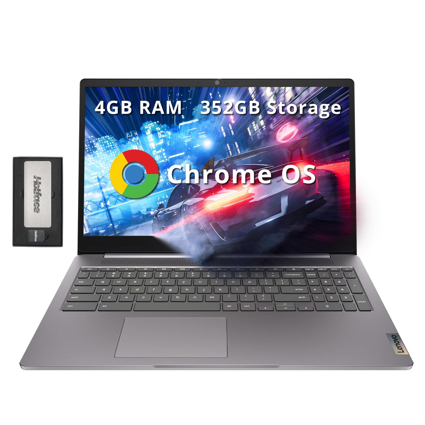 Lenovo Slim 3 Chromebook, 14″ FHD IPS Touchscreen Laptop, 8-Core MediaTek Kompanio 520 Processor, 4GB RAM, 224GB Storage (64GB eMMC+160GB Docking Station Set), WiFi 6, Chrome OS, Abyss Blue