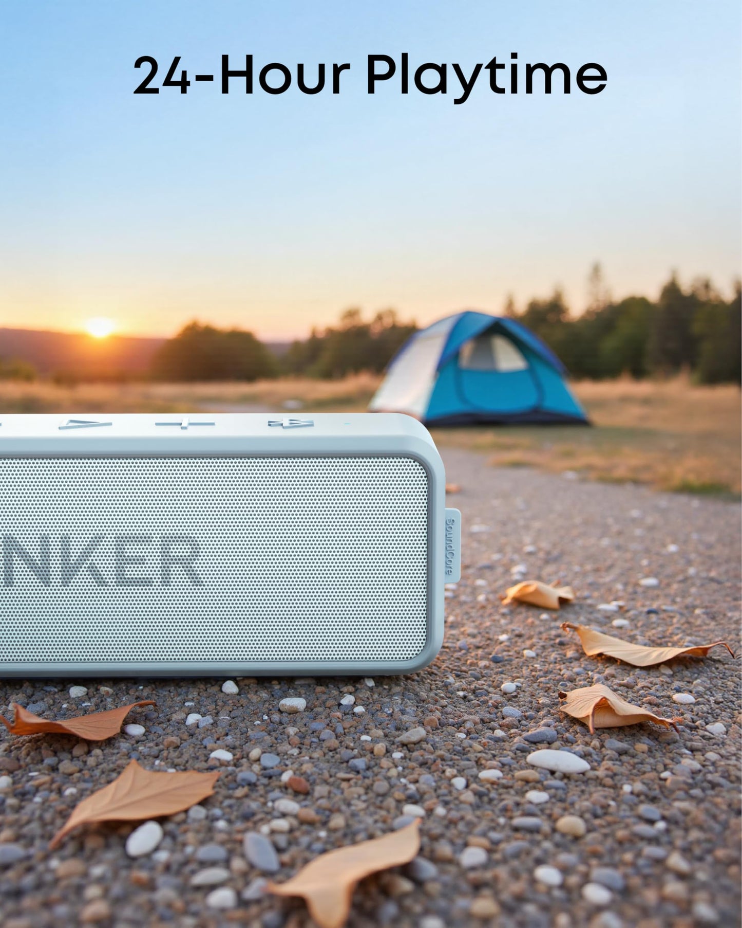 Anker Soundcore 2 Portable Bluetooth Speaker with 12W Stereo Sound, Bluetooth 5, Bassup, IPX7 Waterproof, 24-Hour Playtime, Wireless Stereo Pairing, Speaker for Home, Outdoors, Travel