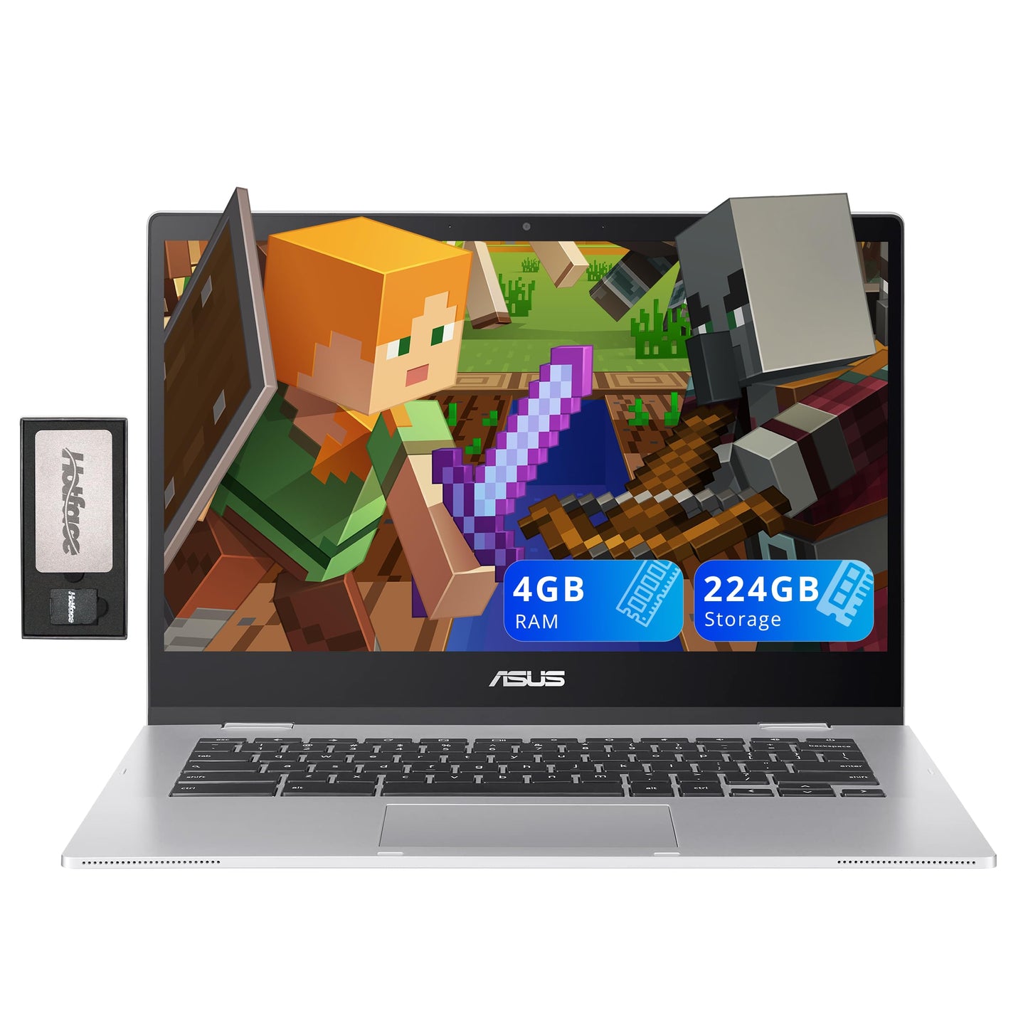 ASUS Chromebook CX1 14" FHD Laptop, Intel Celeron N4500, 4GB RAM, 224GB Storage (64GB eMMC+160GB Docking Station Set), Intel UHD Graphics, HD Camera, WiFi 6, Chrome OS, Silver