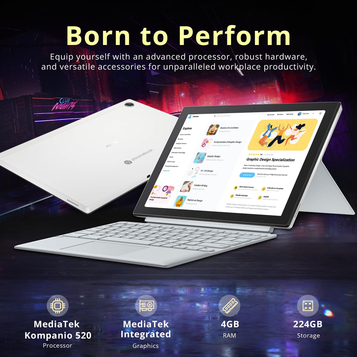 ASUS Chromebook CX1 Laptop, 15.6" Full HD NanoEdge Display, Intel Celeron N4500 Processor, 64GB eMMC Storage, 4GB RAM, Wi-Fi 6 ChromeOS, CX1500CKA-DH03-CB