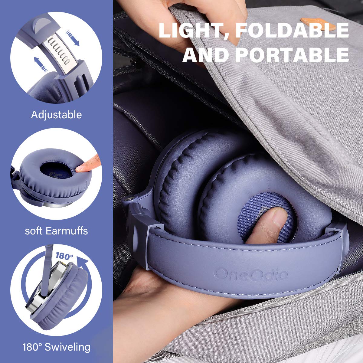 OneOdio Pro-10 Over-Ear Wired Headphones for School, Studio Monitor & Mixing, DJ Stereo Headsets, 50mm Neodymium Drivers, In-Line Mic, 3.5mm/6.35mm Jack for AMP, Computer, Recording, Phone, Piano, Guitar