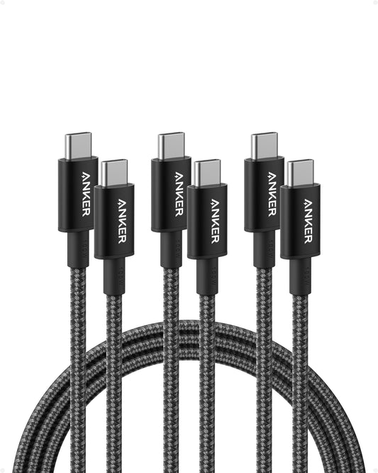 Anker USB C to USB C Cable (6FT, 2Pack), 100W USB C Charger Cord Fast Charging for iPhone 17/16 Series,MacBook Pro 2020,Pixel and More
