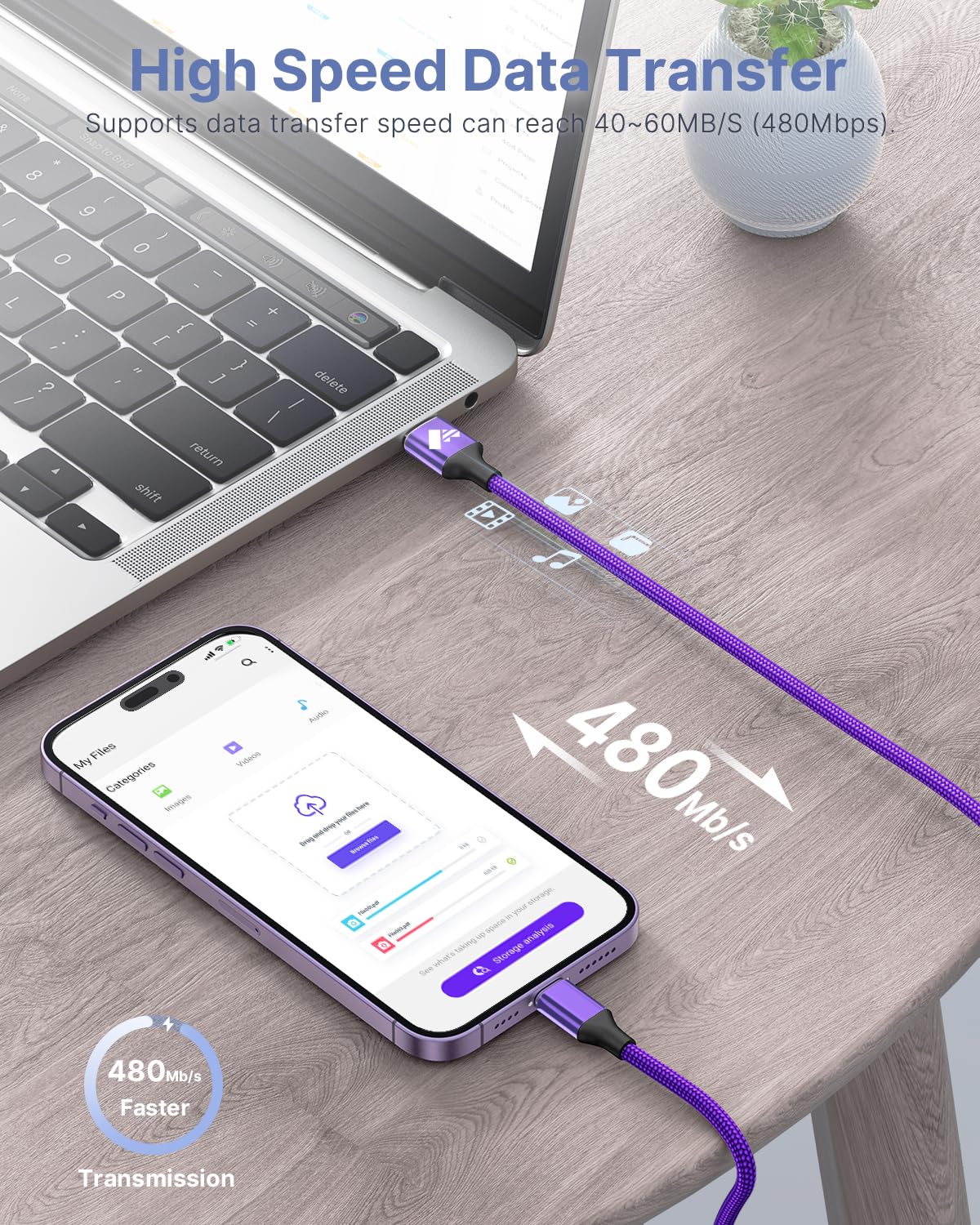iPhone Charger [Apple MFi Certified] 6FT USB Charger Cable Fast Charging USB to Lightning Cable Braided Cord Compatible with iPhone 14 13 12 11 Pro Max XR XS X 8 7 6 Plus SE, iPad