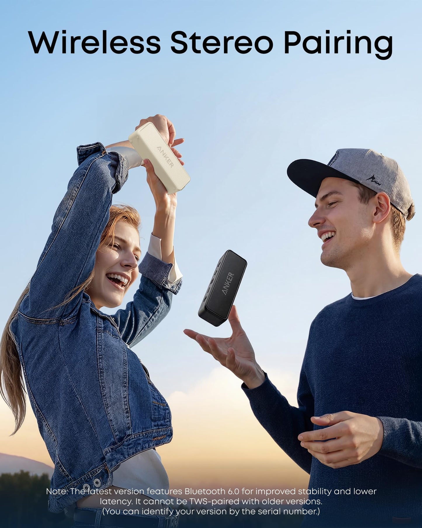 Anker Soundcore 2 Portable Bluetooth Speaker with 12W Stereo Sound, Bluetooth 5, Bassup, IPX7 Waterproof, 24-Hour Playtime, Wireless Stereo Pairing, Speaker for Home, Outdoors, Travel