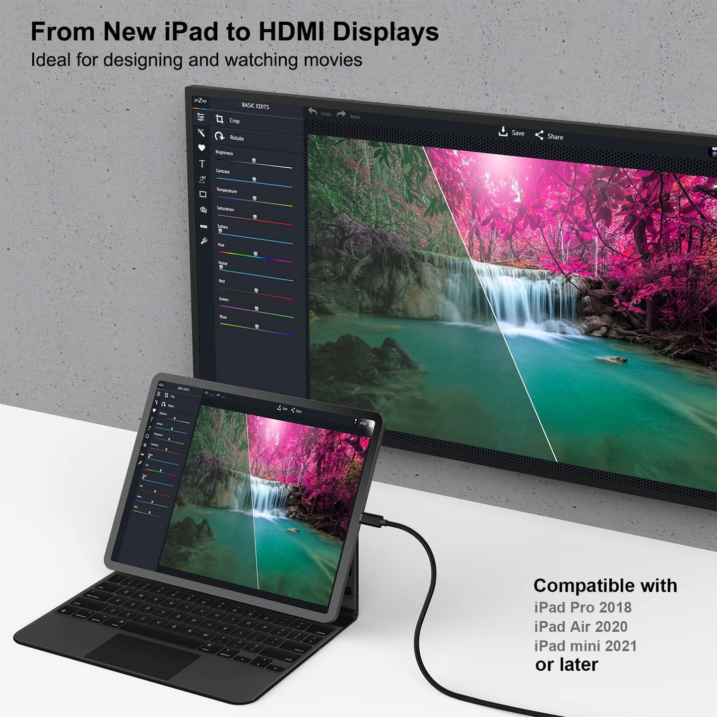 BENFEI USB C to HDMI 6 Feet Cable [4K@60Hz, Aluminum Shell, Nylon Braided], Thunderbolt 3/4 Compatible with iPhone 15 Pro/Max, MacBook Pro/Air 2023, iPad Pro, Surface Book 2, Galaxy S23 and More