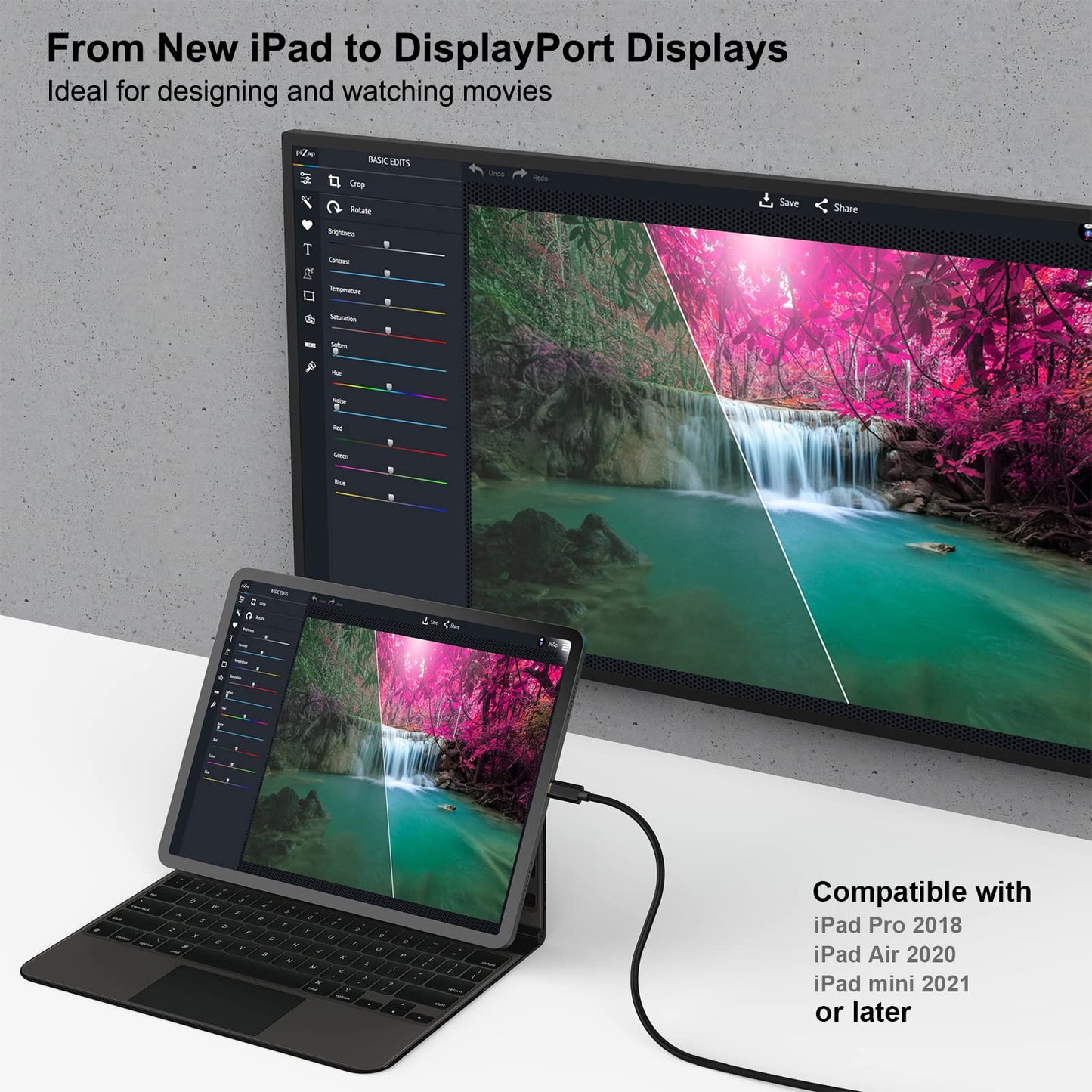 BENFEI USB-C to DisplayPort 6 Feet Cable(8K@60Hz 4K@144Hz), USB Type-C to DisplayPort Cable [Thunderbolt 3/4 Compatible] with iPhone 15 Pro/Max, MacBook Pro/Air 2023, iPad Pro, iMac, S23, XPS 17
