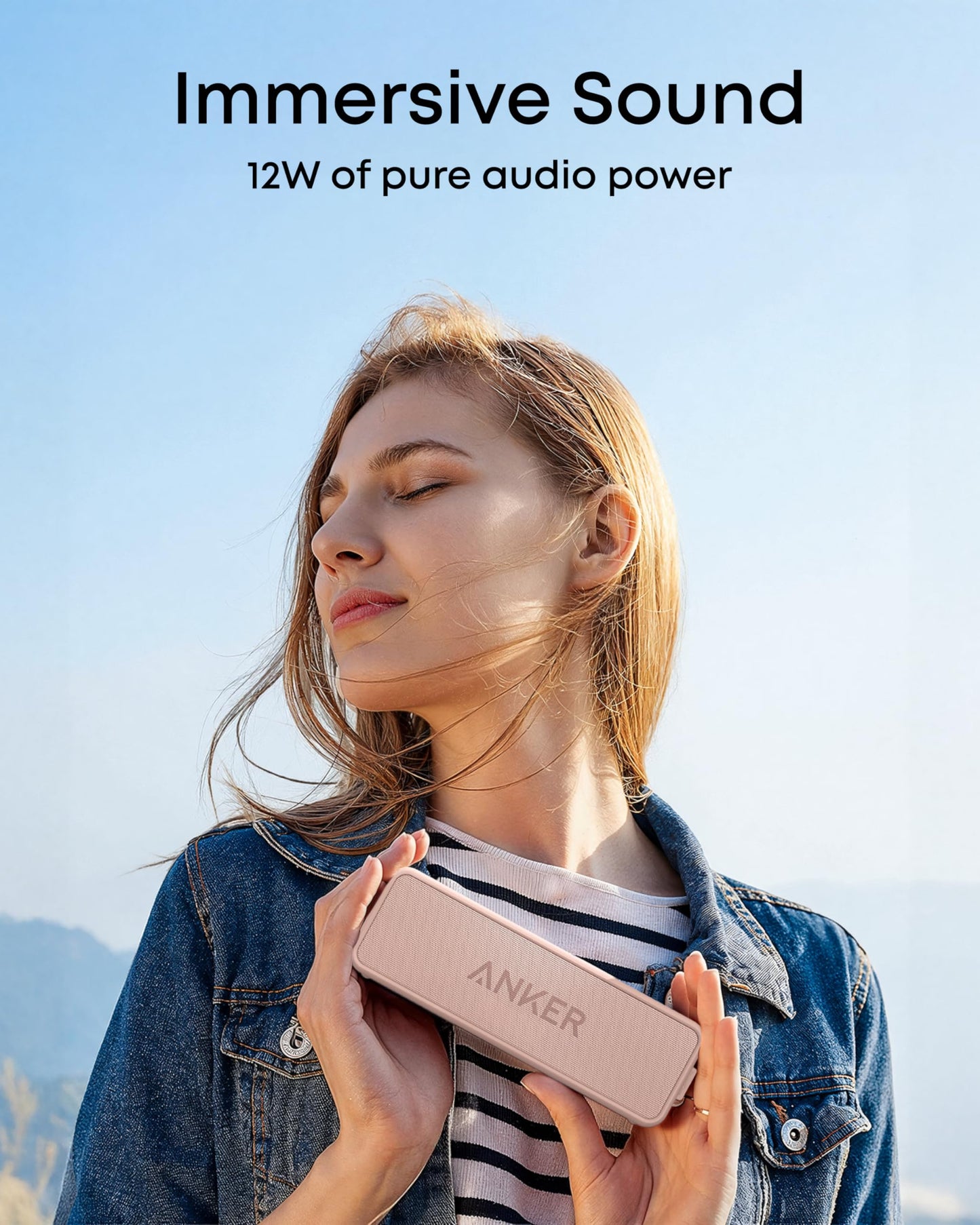 Anker Soundcore 2 Portable Bluetooth Speaker with 12W Stereo Sound, Bluetooth 5, Bassup, IPX7 Waterproof, 24-Hour Playtime, Wireless Stereo Pairing, Speaker for Home, Outdoors, Travel