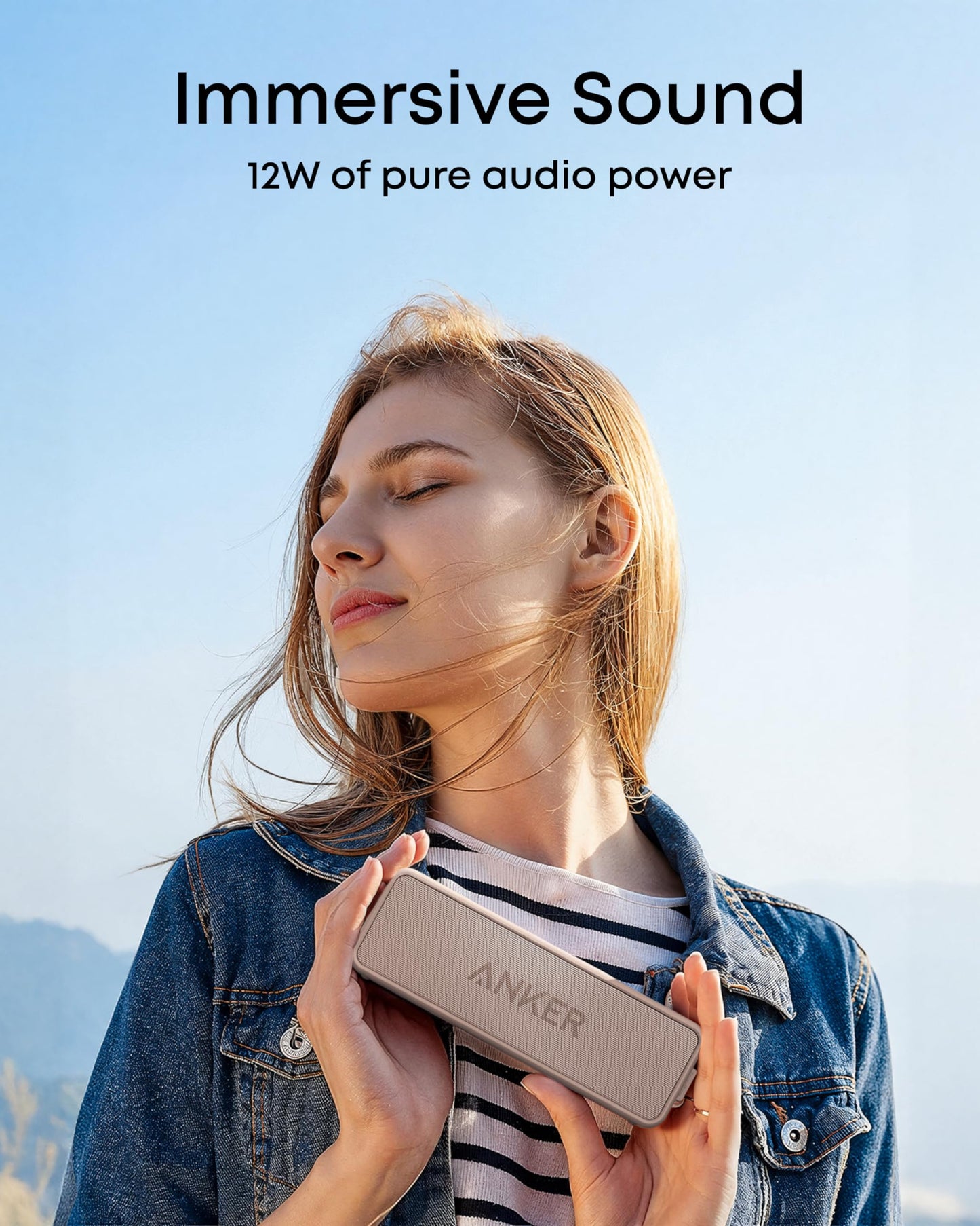 Anker Soundcore 2 Portable Bluetooth Speaker with 12W Stereo Sound, Bluetooth 5, Bassup, IPX7 Waterproof, 24-Hour Playtime, Wireless Stereo Pairing, Speaker for Home, Outdoors, Travel