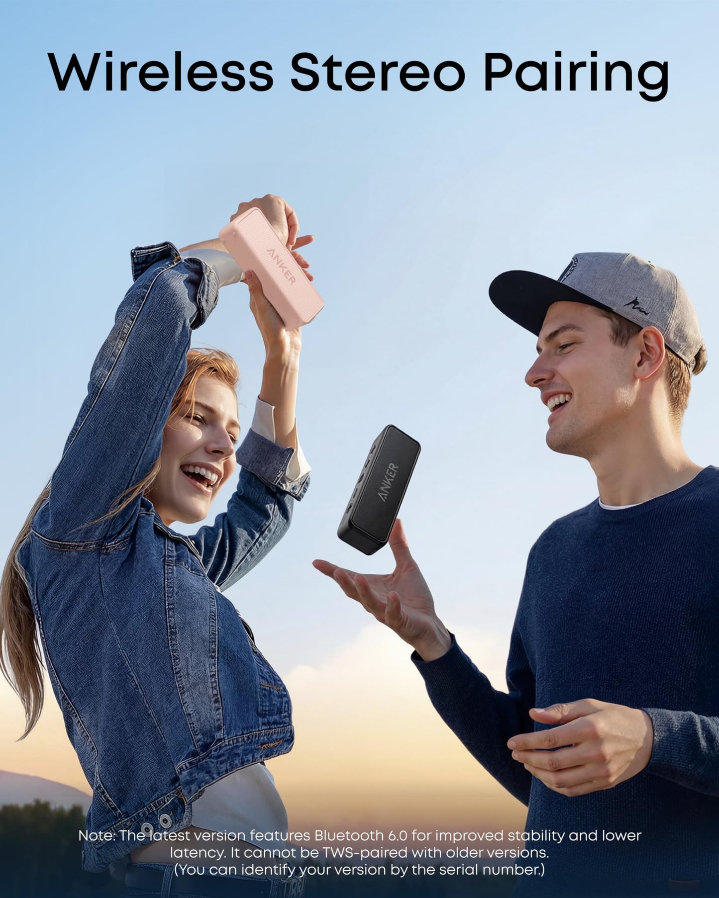 Anker Soundcore 2 Portable Bluetooth Speaker with 12W Stereo Sound, Bluetooth 5, Bassup, IPX7 Waterproof, 24-Hour Playtime, Wireless Stereo Pairing, Speaker for Home, Outdoors, Travel