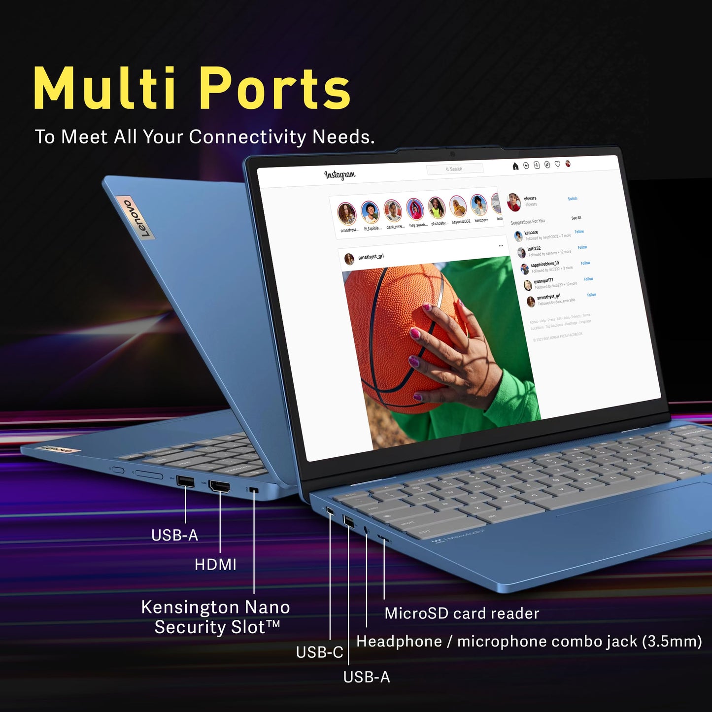 Lenovo Slim 3 Chromebook, 14″ FHD IPS Touchscreen Laptop, 8-Core MediaTek Kompanio 520 Processor, 4GB RAM, 224GB Storage (64GB eMMC+160GB Docking Station Set), WiFi 6, Chrome OS, Abyss Blue