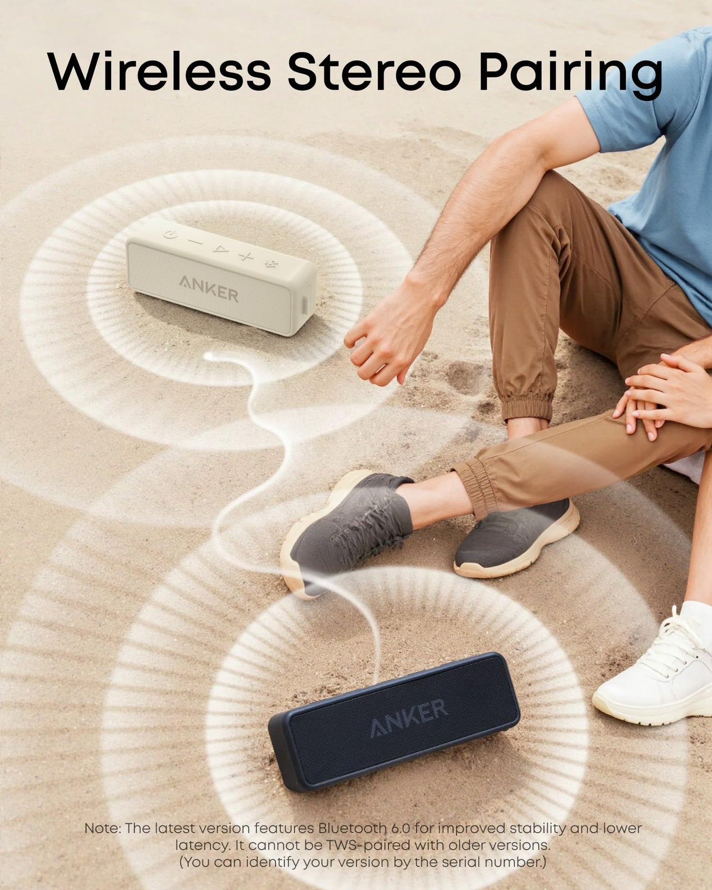 Anker Soundcore 2 Portable Bluetooth Speaker with 12W Stereo Sound, Bluetooth 5, Bassup, IPX7 Waterproof, 24-Hour Playtime, Wireless Stereo Pairing, Speaker for Home, Outdoors, Travel