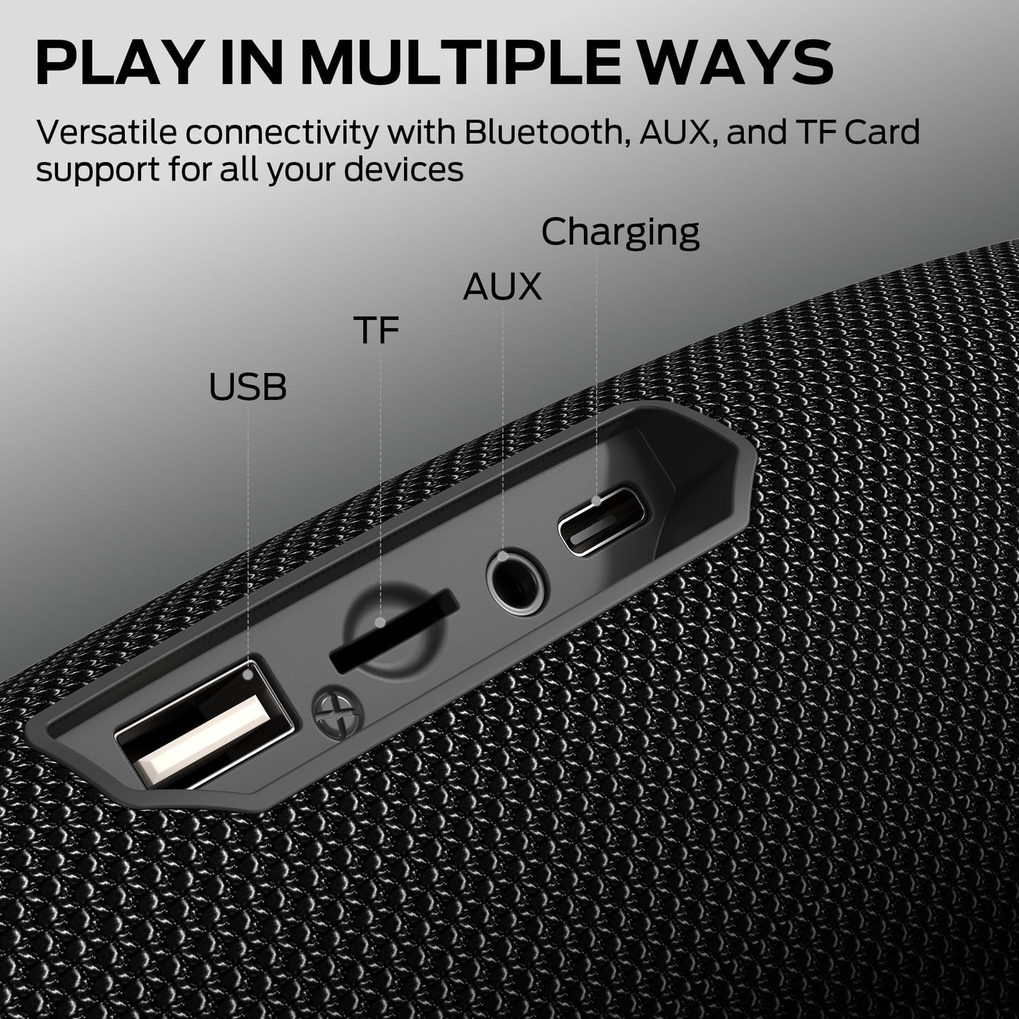 Monster S380 Bluetooth Speaker, Portable Speaker with 40W Stereo Sound, Bluetooth 6.0, 20H Playtime, IPX6 Waterproof, TWS Pairing, Support AUX/TF Card, Wireless Speaker for Party, Travel, Outdoor