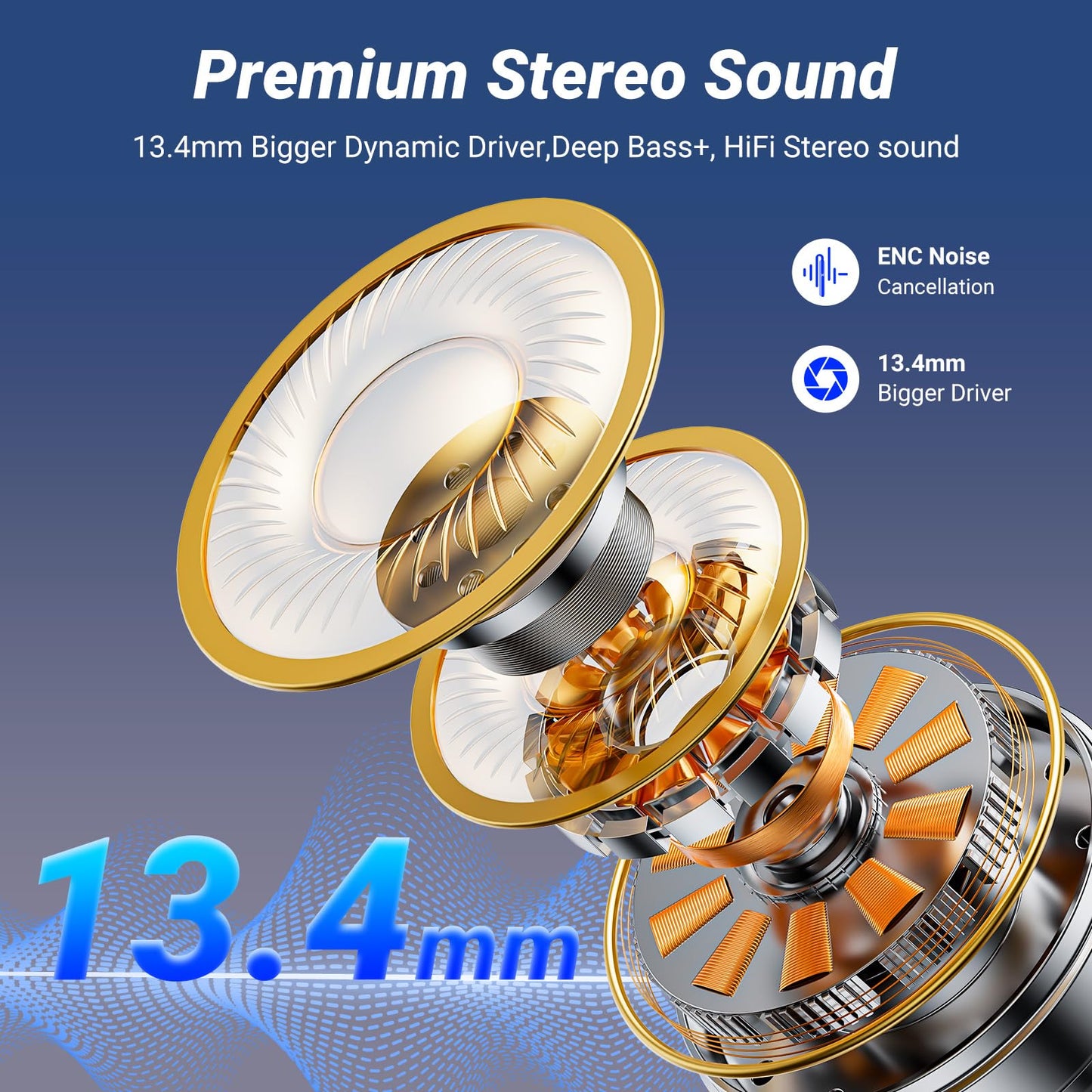 Wireless Earbuds, Bluetooth 5.4 Headphones, 50H Playback Deep Bass Stereo Ear Buds with LED Power Display Charging Case, IPX7 Waterproof in-Ear Earbuds for Smart Phone Laptop Computer Sports Black