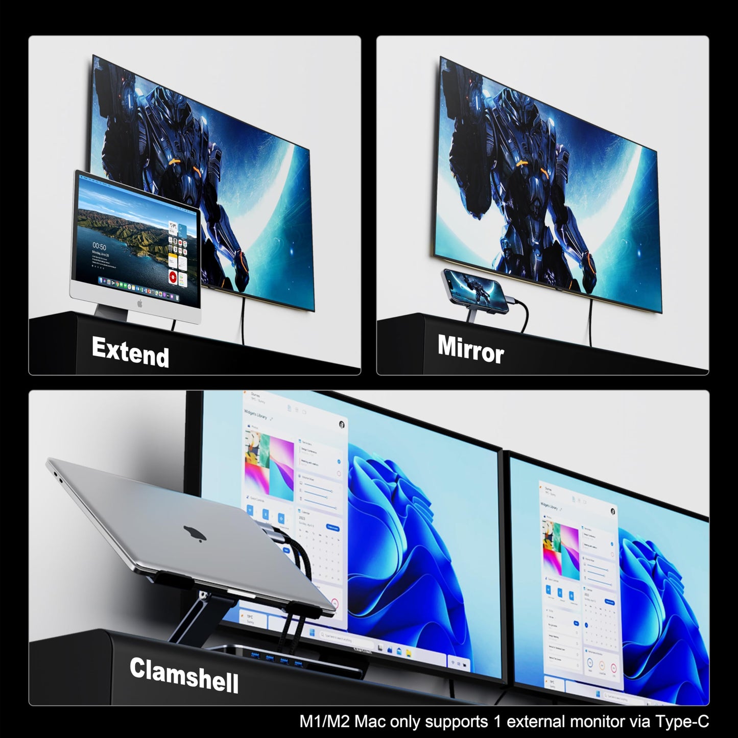 BENFEI USB C to HDMI 6 Feet Cable [4K@60Hz, Aluminum Shell, Nylon Braided], Thunderbolt 3/4 Compatible with iPhone 15 Pro/Max, MacBook Pro/Air 2023, iPad Pro, Surface Book 2, Galaxy S23 and More