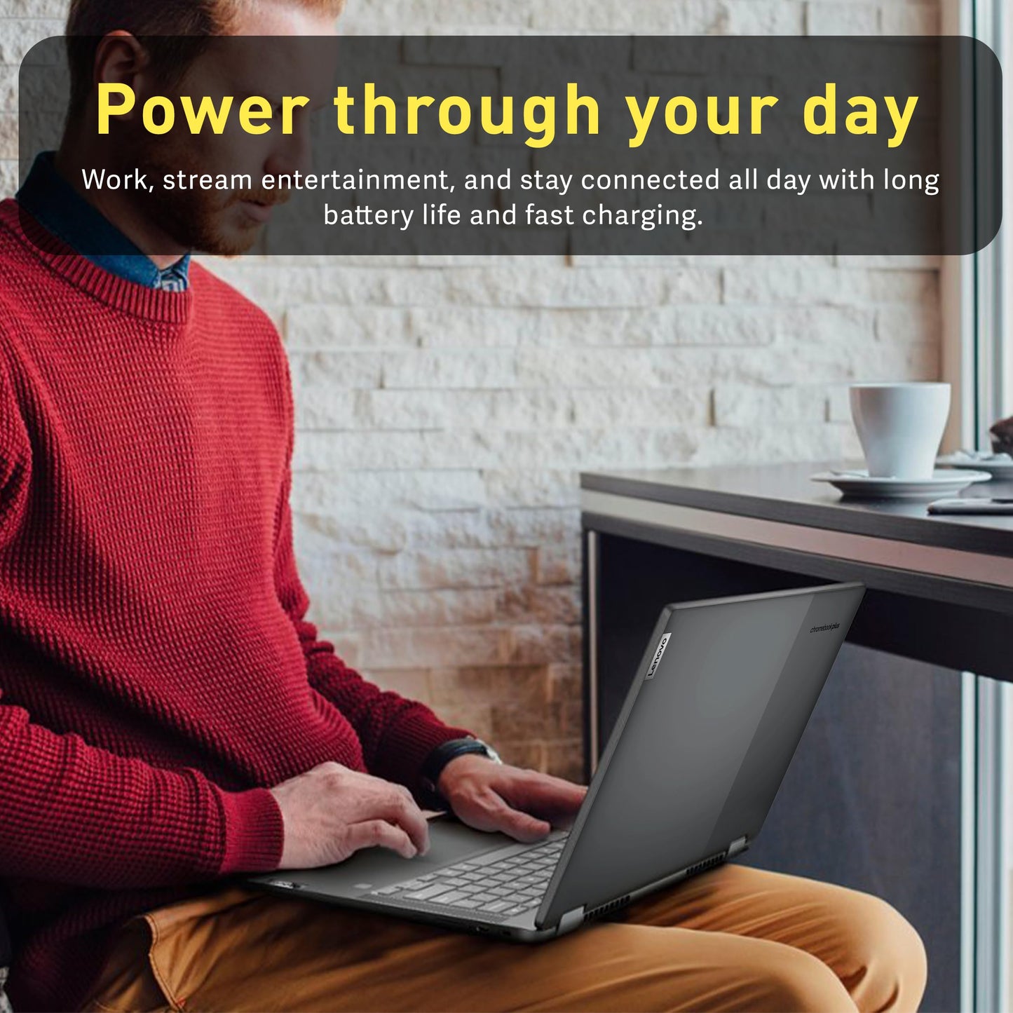 Lenovo Slim 3 Chromebook, 14″ FHD IPS Touchscreen Laptop, MediaTek Kompanio 520 Processor, 4GB RAM, 224GB Storage (64GB eMMC+160GB Docking Station Set), Webcam, Chrome OS, Abyss Blue