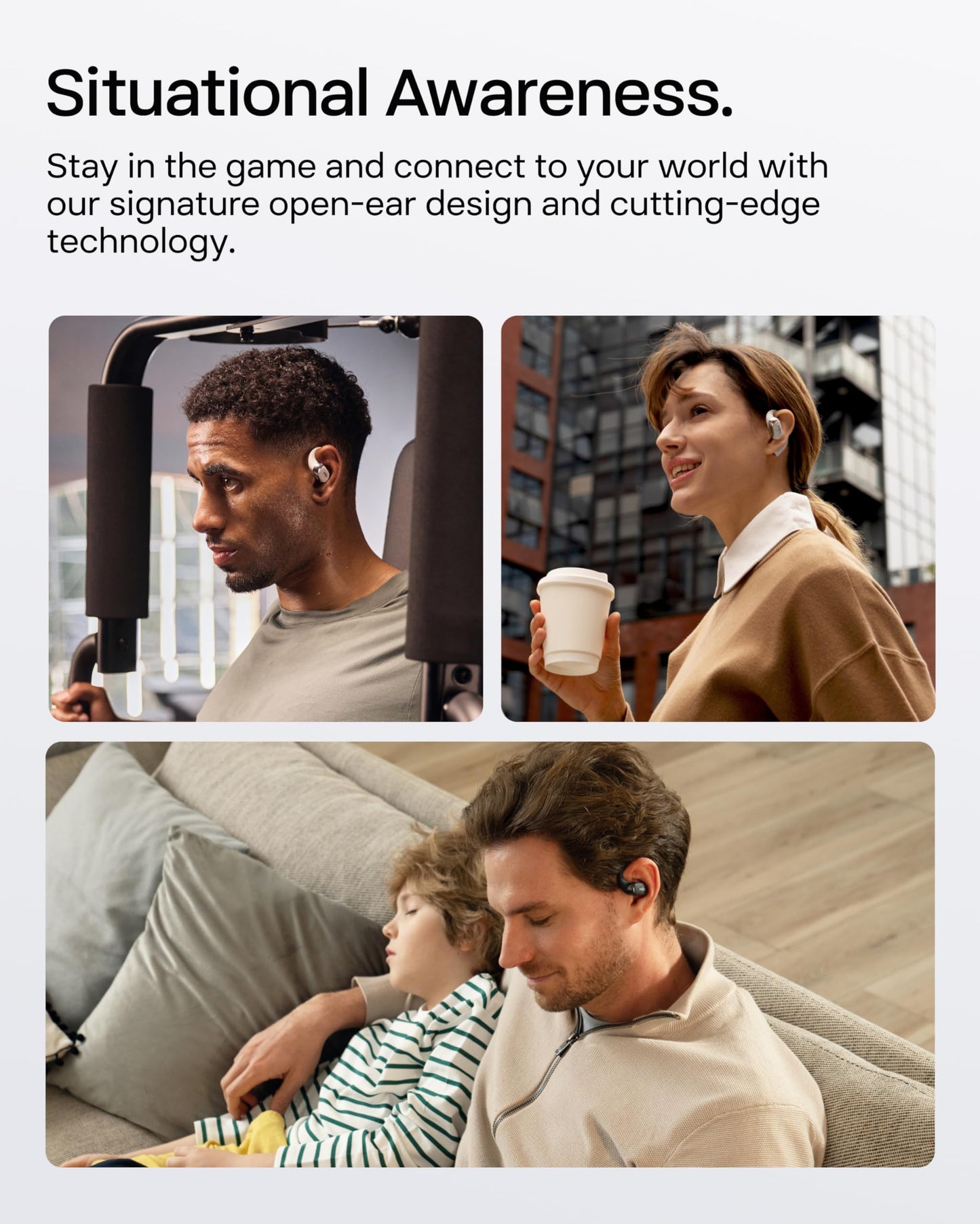 SHOKZ New OpenFit 2+ Open-Ear Headphones, Dolby Audio Enabled, Comfortable Earbuds with Soft Ear Hooks, 48H Playtime, IP55 Water-Resistant, USB-C Fast Charging, Wireless Charging, Carrying Bag,Black