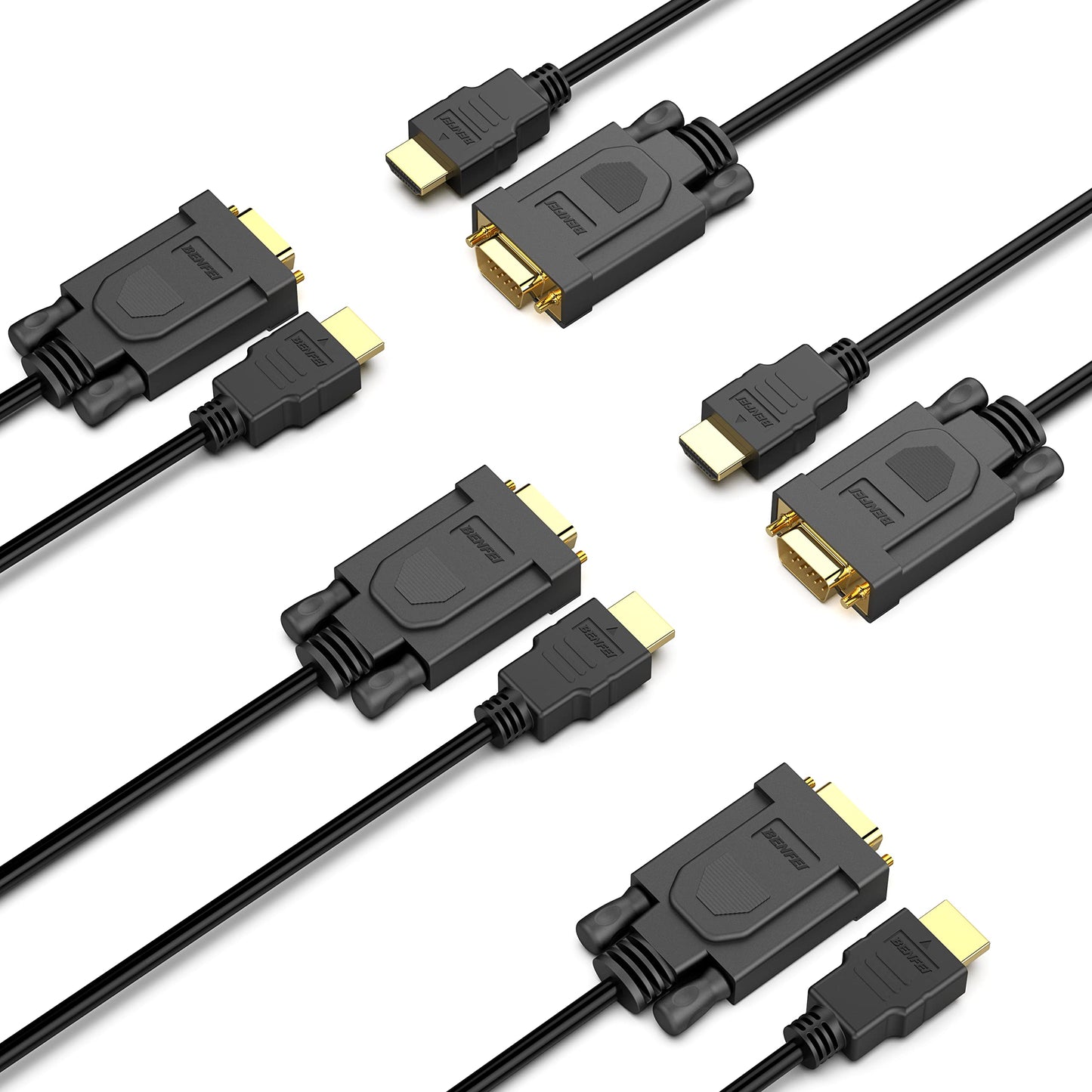 BENFEI HDMI to VGA 6 Feet Cable, [Uni-Directional] HDMI Computer to VGA Monitor Cable [Male to Male] Compatible for Computer, Laptop, PC, Monitor, Projector, HDTV, Raspberry Pi, Roku,Xbox and More