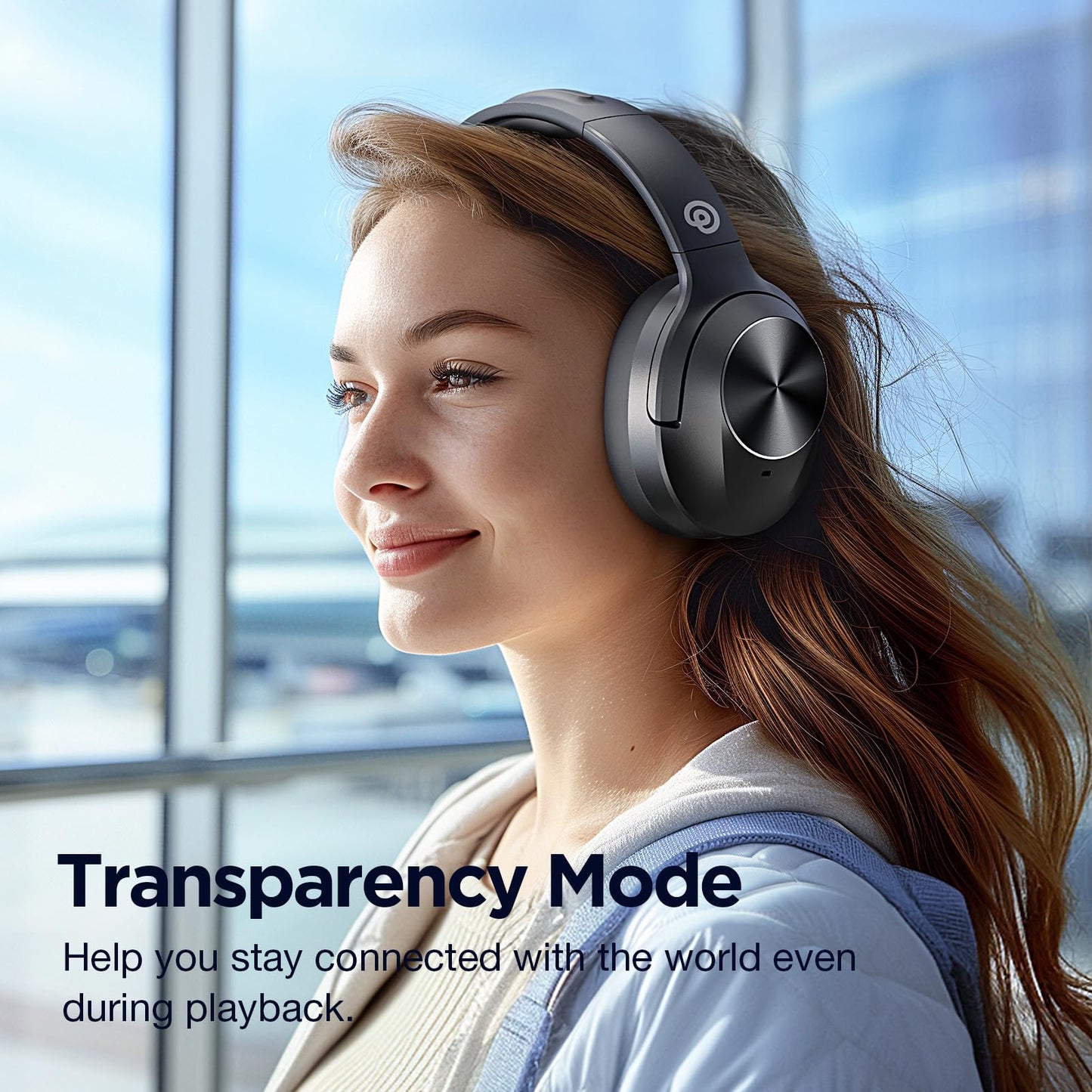 Upgrade Pro‑Level Hybrid Active Noise Cancelling Headphones with HD Sound, Wireless Bluetooth Headphones Over The Ear Unequaled Comfort, Vivid Deep Bass, for Home Office Travel Birthday Gift, Black