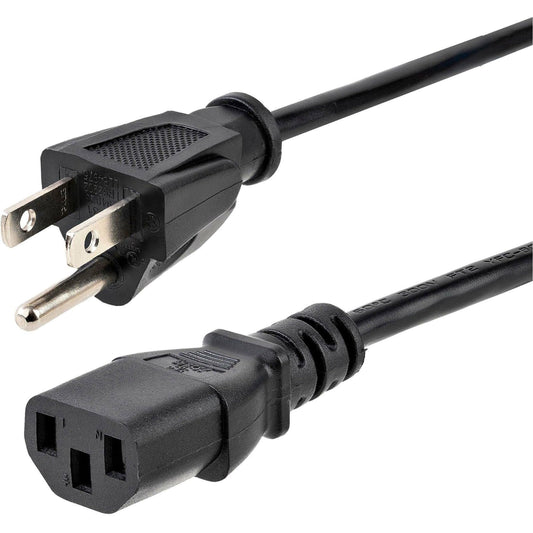 StarTech.com 3 ft Standard Computer Power Cord - NEMA5-15P to C13 - Power cable - IEC 60320 C13 to NEMA 5-15 (M) - AC 110 V - 3 ft - black - PXT101_3
