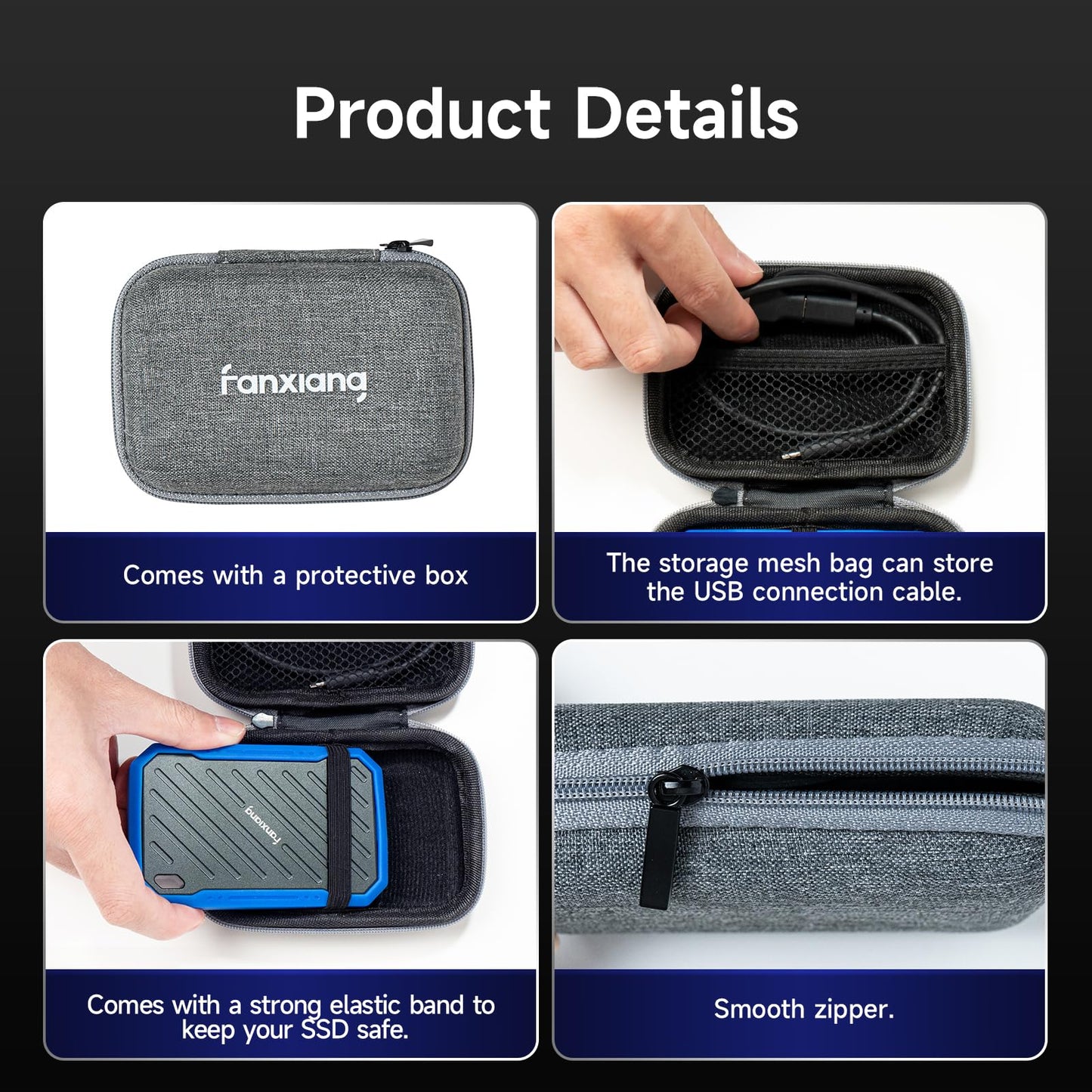 fanxiang 2TB Extreme Portable SSD, Up to 2000MB/s USB 3.2 Gen2, IP68 Water and Dust Resistance, External Solid State Drive Reliable Storage for Professionals, Creatives, and Engineers