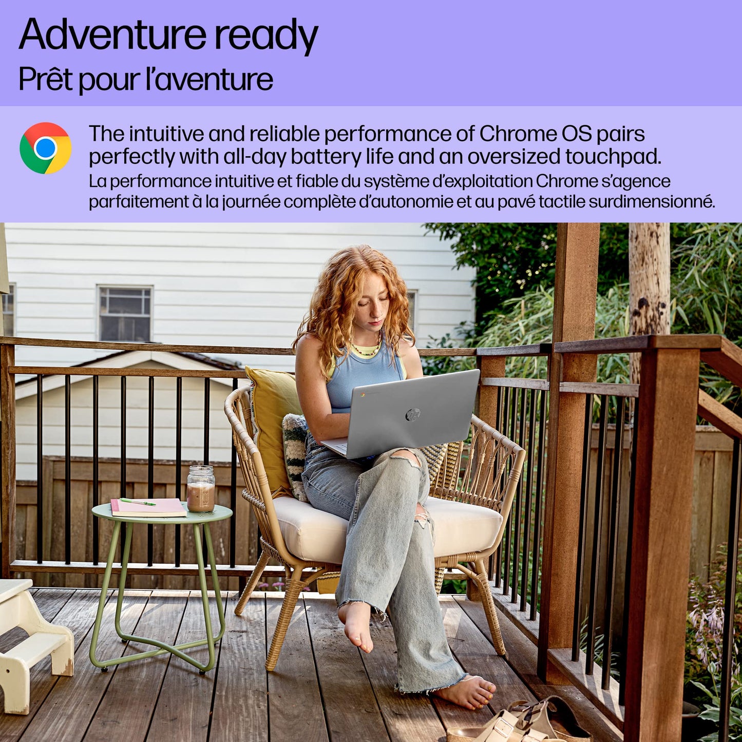HP Chromebook Plus 15.6 inch Laptop, Full HD Display, Intel Core i3-N305, 8 GB RAM, 256 GB UFS, Intel UHD Graphics, Chrome OS, 15a-nb0006ca