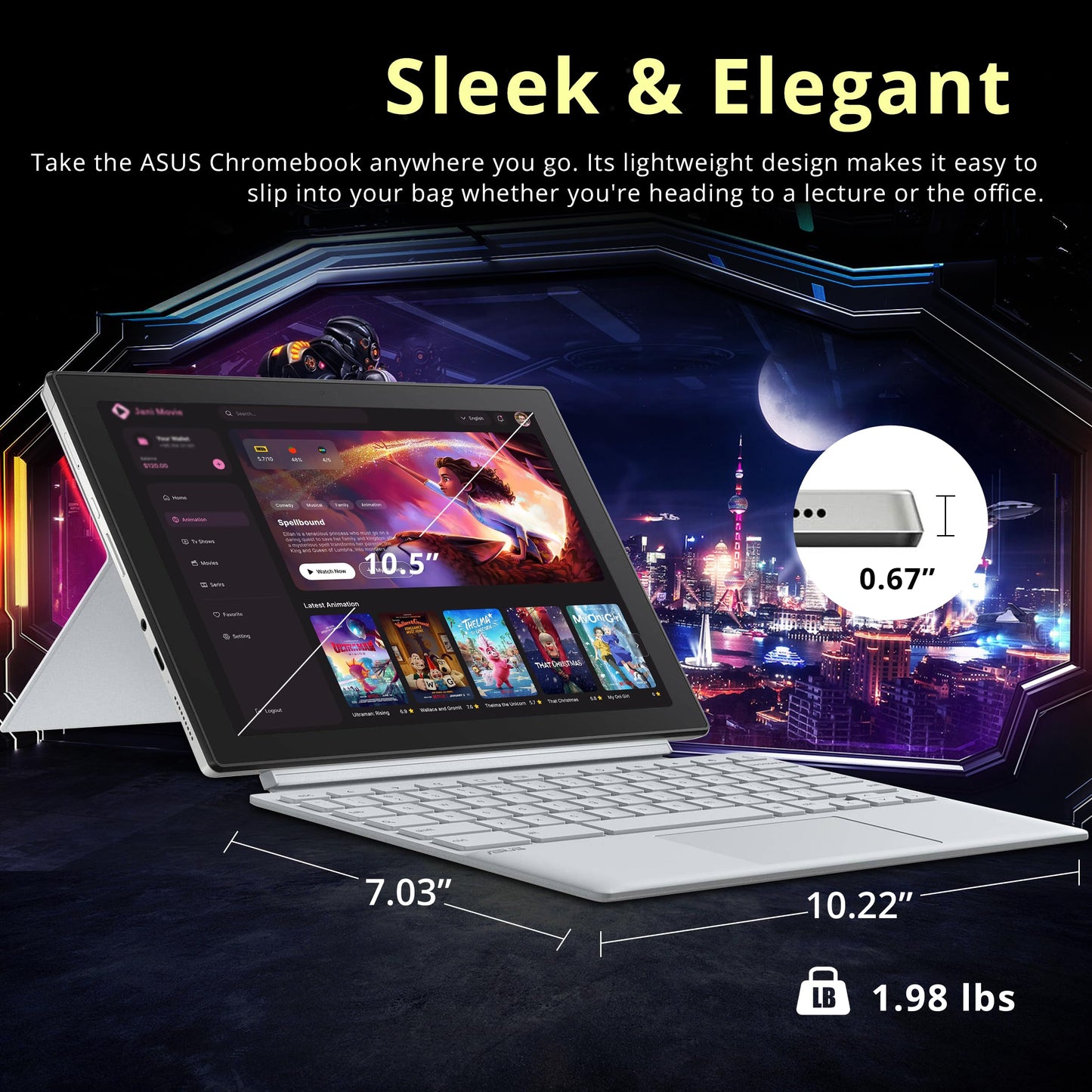ASUS Chromebook CX1 Laptop, 15.6" Full HD NanoEdge Display, Intel Celeron N4500 Processor, 64GB eMMC Storage, 4GB RAM, Wi-Fi 6 ChromeOS, CX1500CKA-DH03-CB