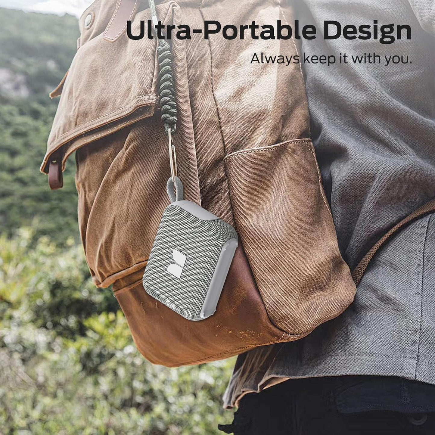 Monster Cube 1 Portable Bluetooth Speaker, IPX7 Waterproof, Bluetooth 6.0, 20H Playtime, Powerful Stereo Sound, Speaker for Home, Outdoors and Travel, Grey