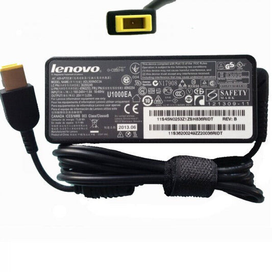 Chargeur Lenovo 65W 20V 3.25A USB square pin -Tete Carrée- Avec/with power cord
