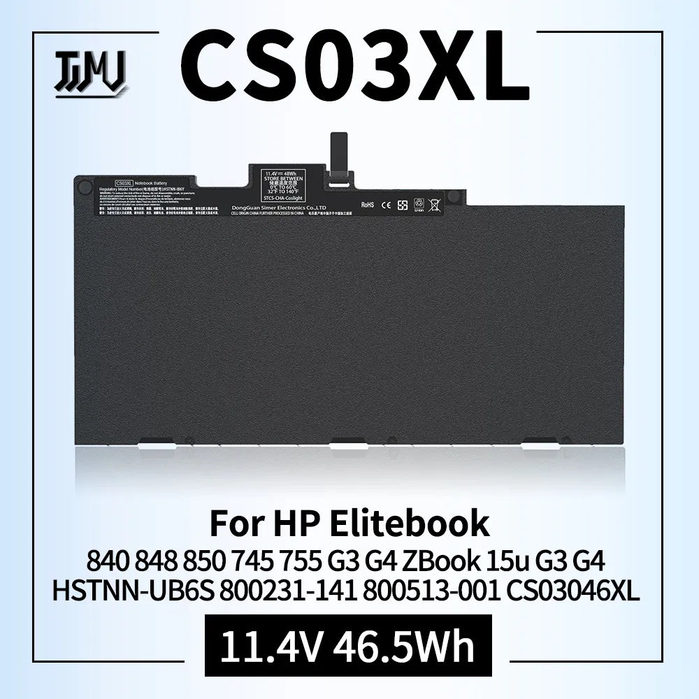 CS03XL Battery for HP Elitebook 840 848 850 745 755 G3 G4 ZBook 15u G3 G4 Series Laptop fits HSTNN-UB6S 800231-141 800513-001